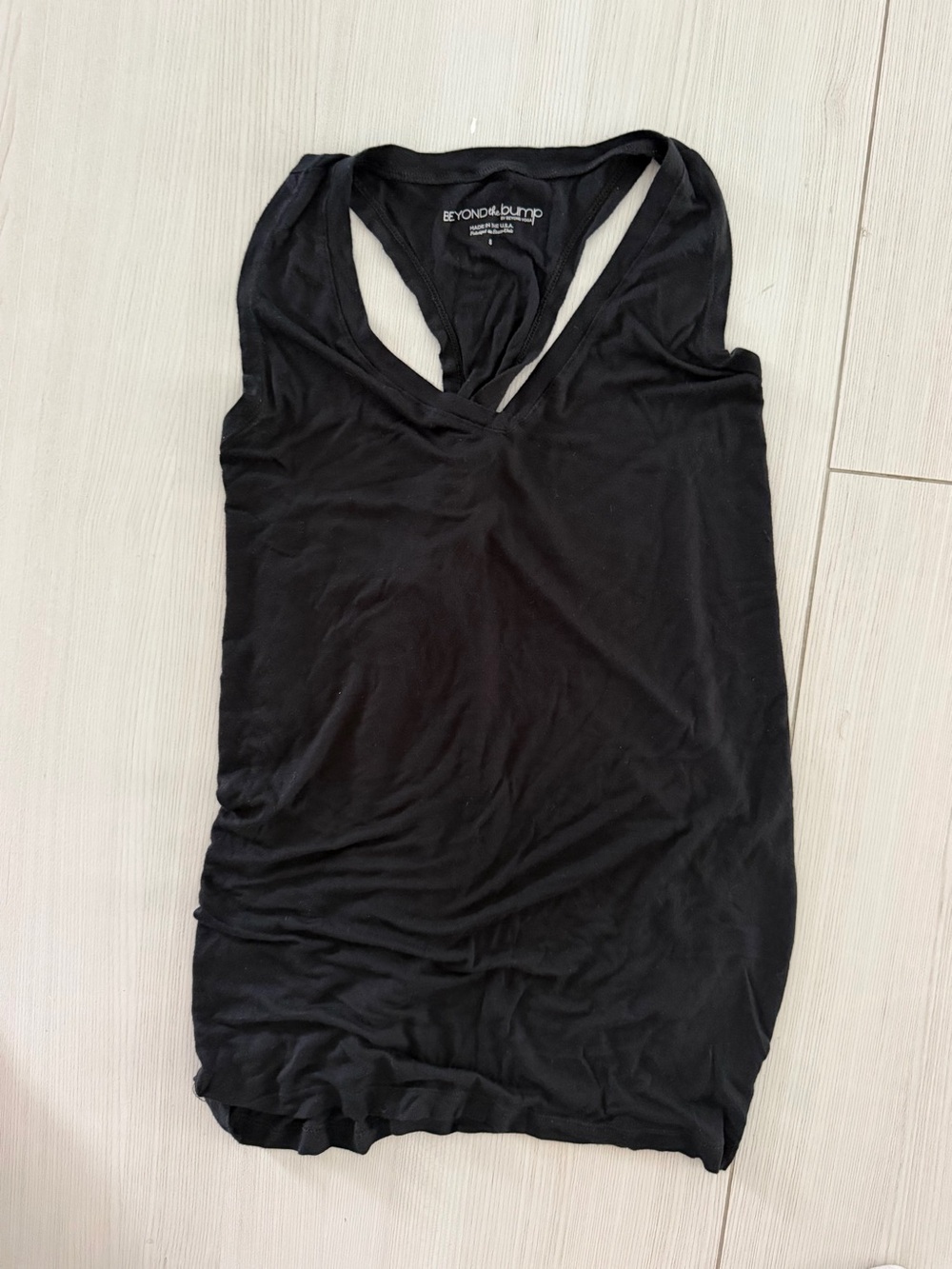Beyond the Bump Black Racerback Maternity Tank S